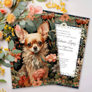 Chihuahua Vintage Blumenwirkerei Einladung