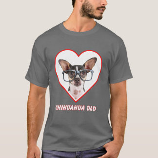 Chihuahua W Glasses Dog Vater T-Shirt