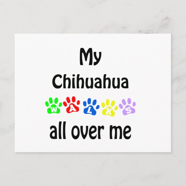 Chihuahua Walks Design Postkarte (Vorderseite)