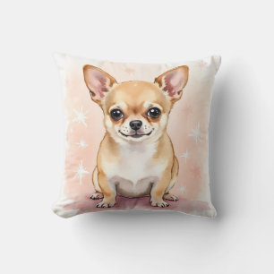 Chihuahua-Wasserfarbe-Sparkling-Burst-Kunst Kissen