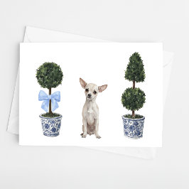 Chihuahua Watercolor Chinoiserie Welpe Dog Karte