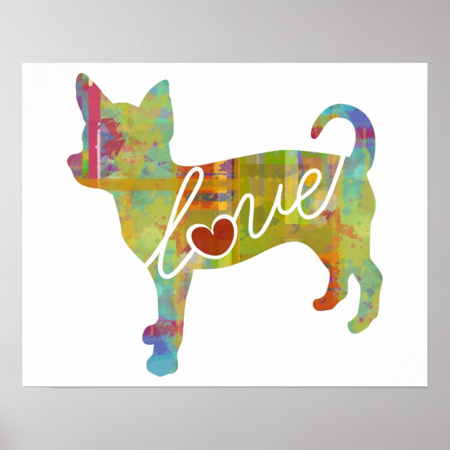Chihuahua Watercolor Poster (Vorne)