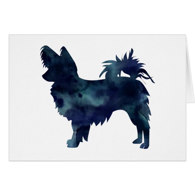 Chihuahua-Watercolor-Schwarze Silhouette (Vorderseite (Horizontal))