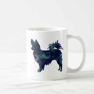 Chihuahua-Watercolor-Schwarze Silhouette Kaffeetasse