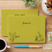 Chihuahua Wedding Hand Drawn Doodle
