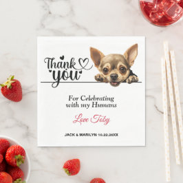 Chihuahua Wedding Vielen Dank Serviette