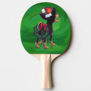 Chihuahua Weihnachten auf Grün Tischtennis Schläger
