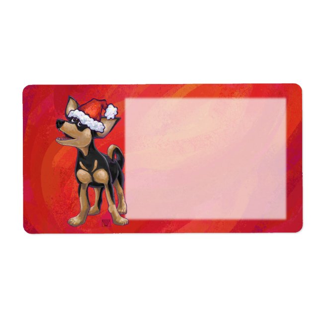 Chihuahua Weihnachten auf Rot (Vorne)