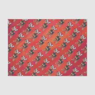 Chihuahua Weihnachten auf Rot Seidenpapier