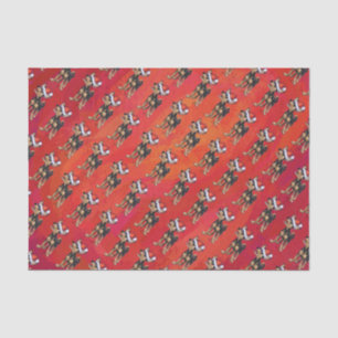 Chihuahua Weihnachten auf Rot Seidenpapier