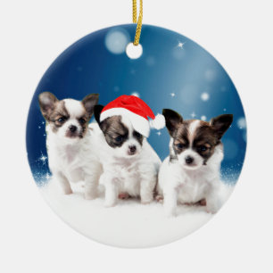 Chihuahua Weihnachten Keramik Ornament