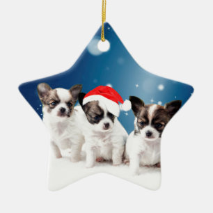 Chihuahua Weihnachten Keramik Ornament