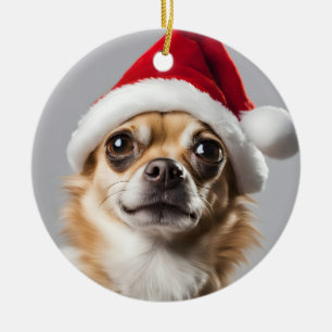 Chihuahua Weihnachten Keramik Ornament