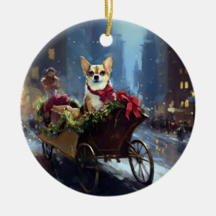 Chihuahua Weihnachten Keramik Ornament
