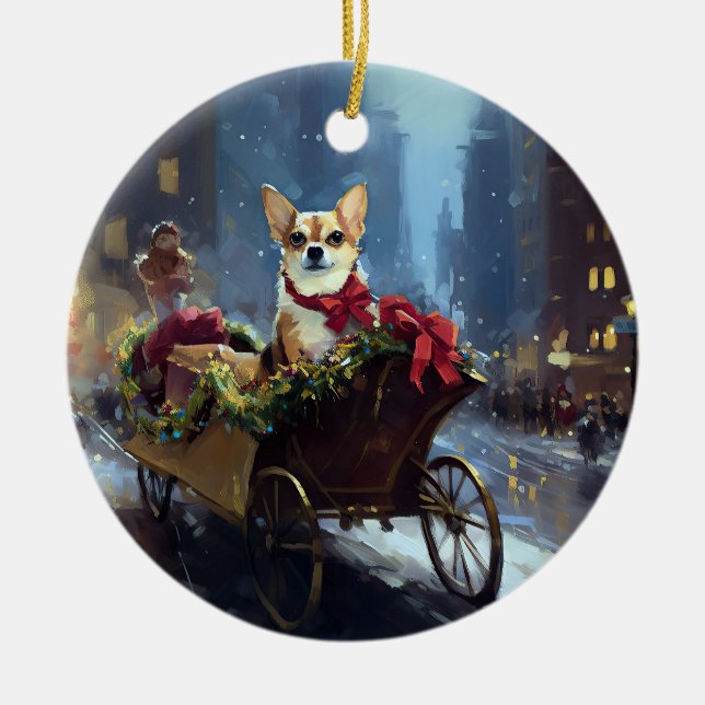 Chihuahua Weihnachten Keramik Ornament (Vorne)
