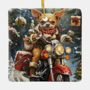 Chihuahua Weihnachten Keramikornament