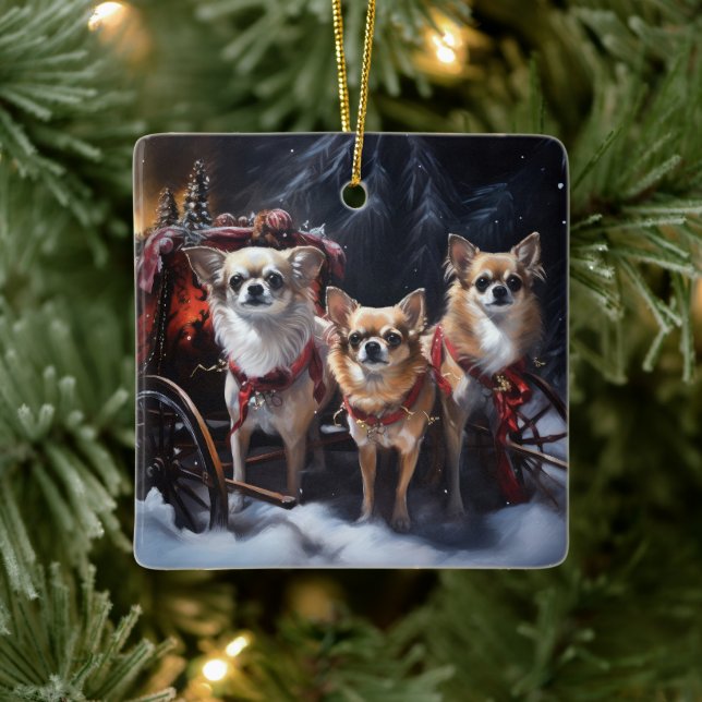 Chihuahua Weihnachten Keramikornament (Baum)