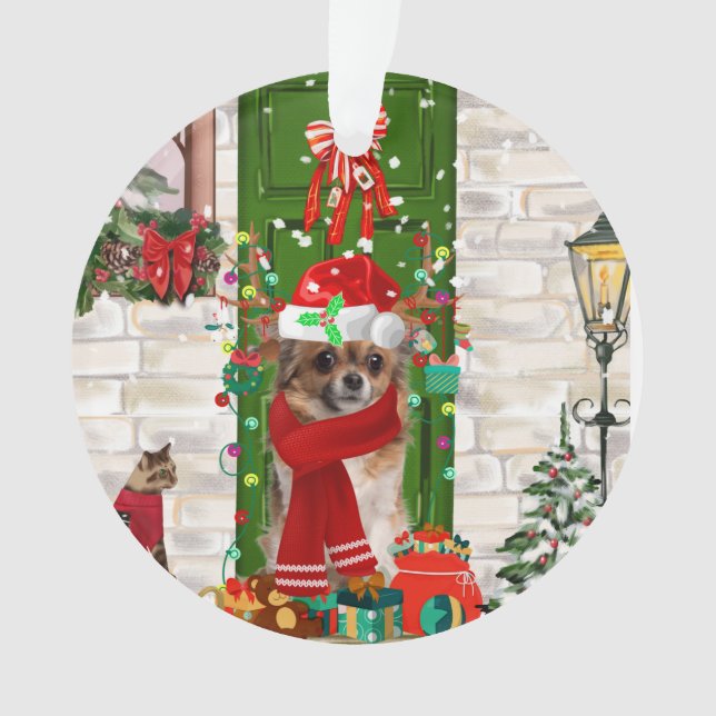 Chihuahua Weihnachten Ornament (Vorderseite)