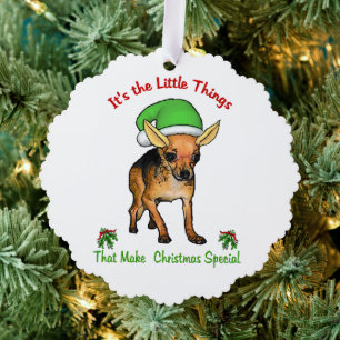 Chihuahua Weihnachten Ornament Karte