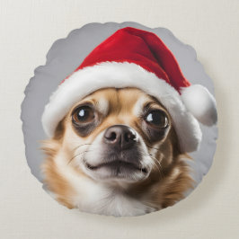 Chihuahua Weihnachten Rundes Kissen