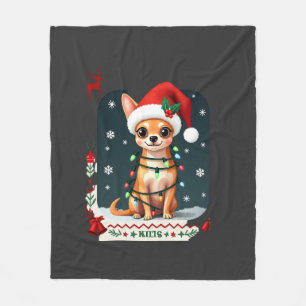 Chihuahua Weihnachten Santa hässlicher Pullover Hu Fleecedecke