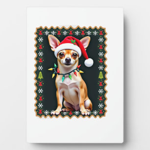 Chihuahua Weihnachten Santa hässlicher Pullover Hu Fotoplatte
