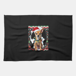 Chihuahua Weihnachten Santa hässlicher Pullover Hu Geschirrtuch