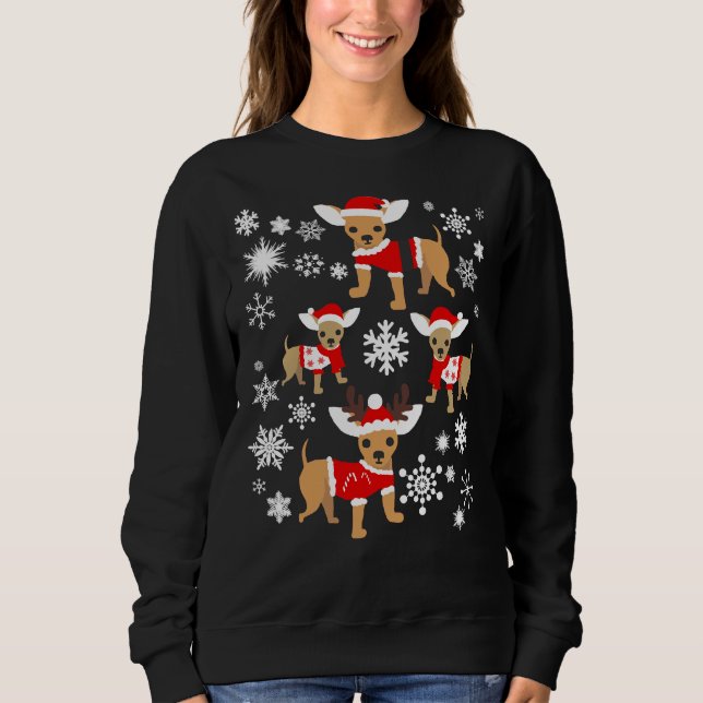 Chihuahua Weihnachten Sweatshirt (Vorderseite)