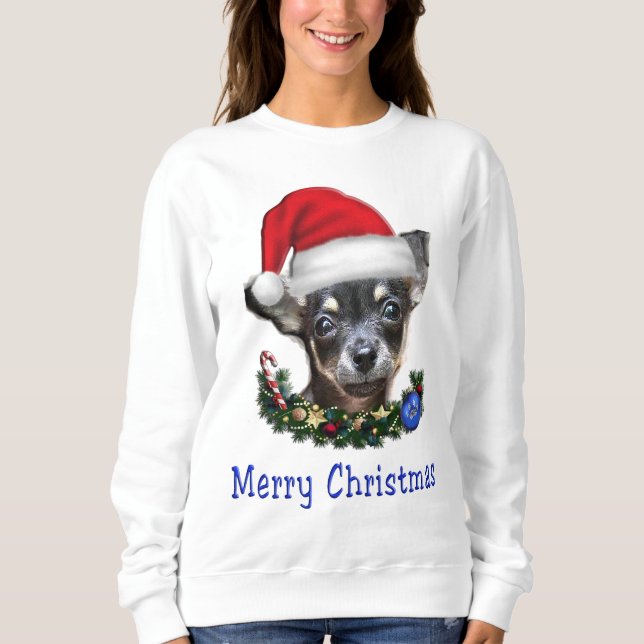 Chihuahua Weihnachten Sweatshirt (Vorderseite)