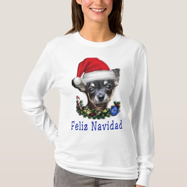 Chihuahua Weihnachten T-Shirt (Vorderseite)