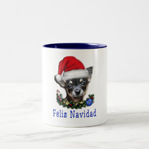 Chihuahua Weihnachten Zweifarbige Tasse