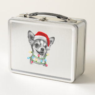 Chihuahua Weihnachtsbaum Lichter Weihnachten Weihn Metall Brotdose