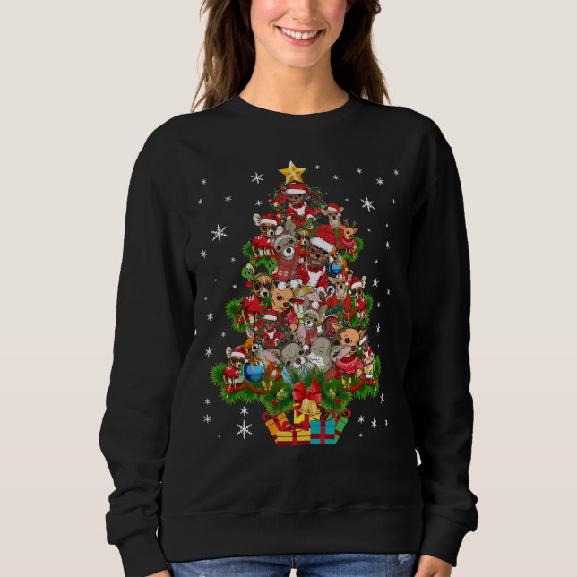 Chihuahua Weihnachtsbaum Sweatshirt (Vorderseite)