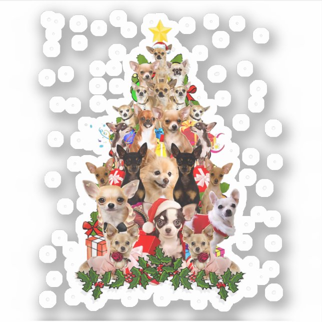 Chihuahua Weihnachtsbaum Xmas für Chihuahua Hunde  Aufkleber (Vorderseite)