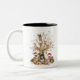 Chihuahua-Weihnachtsbaumliebhaber Zweifarbige Tasse