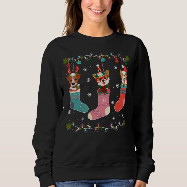 Chihuahua Weihnachtsbeleuchtung Xmas Dog Sweatshirt (Vorderseite)