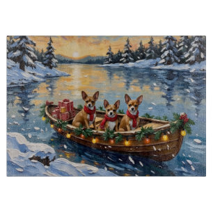 Chihuahua-Weihnachtsboot-Feiertag Schneidebrett
