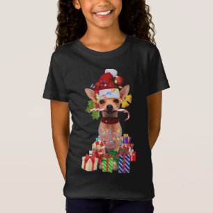 Chihuahua Weihnachtsfeier Weihnachtsmannmütze Xmas T-Shirt