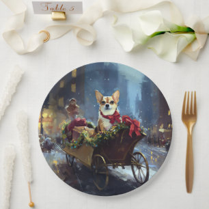 Chihuahua Weihnachtsfest Saison Pappteller