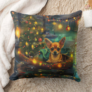 Chihuahua-Weihnachtsfestreise Kissen
