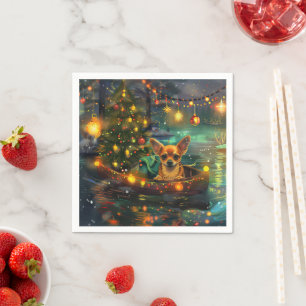Chihuahua-Weihnachtsfestreise Serviette