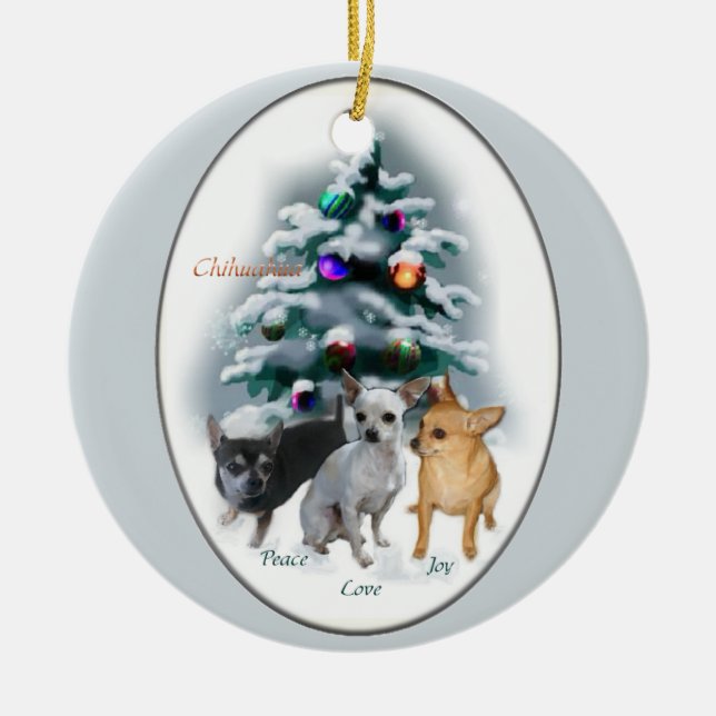 Chihuahua Weihnachtsgeschenke Ornament (Vorne)