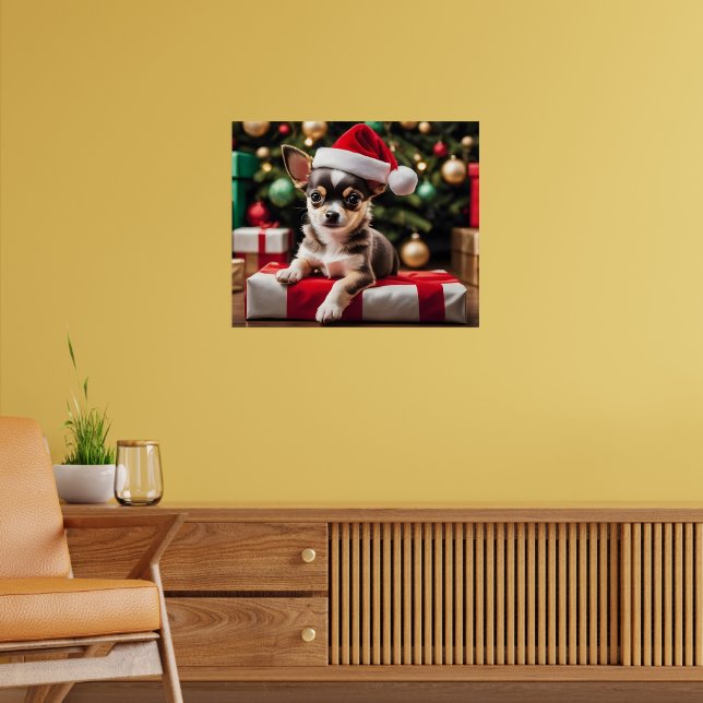 Chihuahua-Weihnachtshündchen Poster (Wohnzimmer 2)