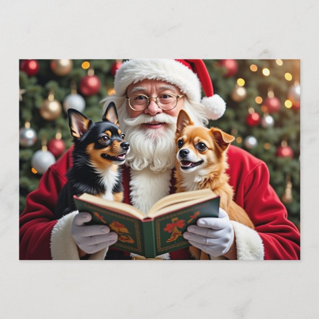 Chihuahua-Weihnachtskarte Feiertagskarte (Vorderseite)