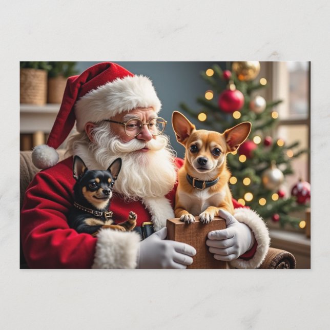 Chihuahua-Weihnachtskarte Feiertagskarte (Vorderseite)