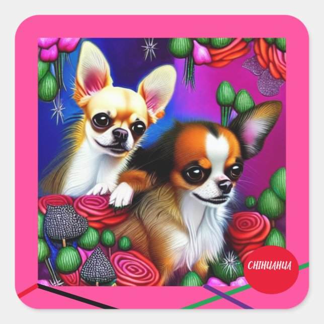 CHIHUAHUA Weihnachtskleber Quadratischer Aufkleber (Vorderseite)