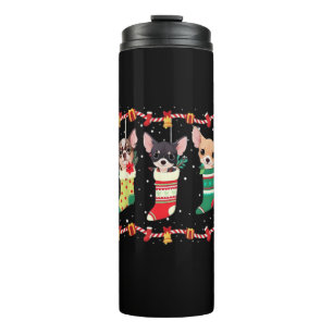 Chihuahua Weihnachtslichter Lustige Xmas Hunde Lie Thermosbecher