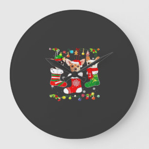 Chihuahua Weihnachtslichter Xmas Hund Klassisches Große Wanduhr