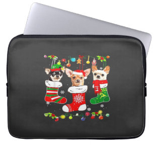 Chihuahua Weihnachtslichter Xmas Hund Klassisches Laptopschutzhülle