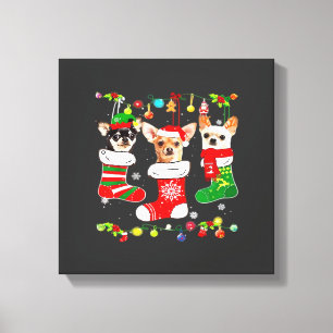 Chihuahua Weihnachtslichter Xmas Hund Klassisches  Leinwanddruck